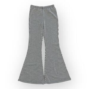 Chatoyant Striped elastic‎ waist wide leg Flare Pants Size S